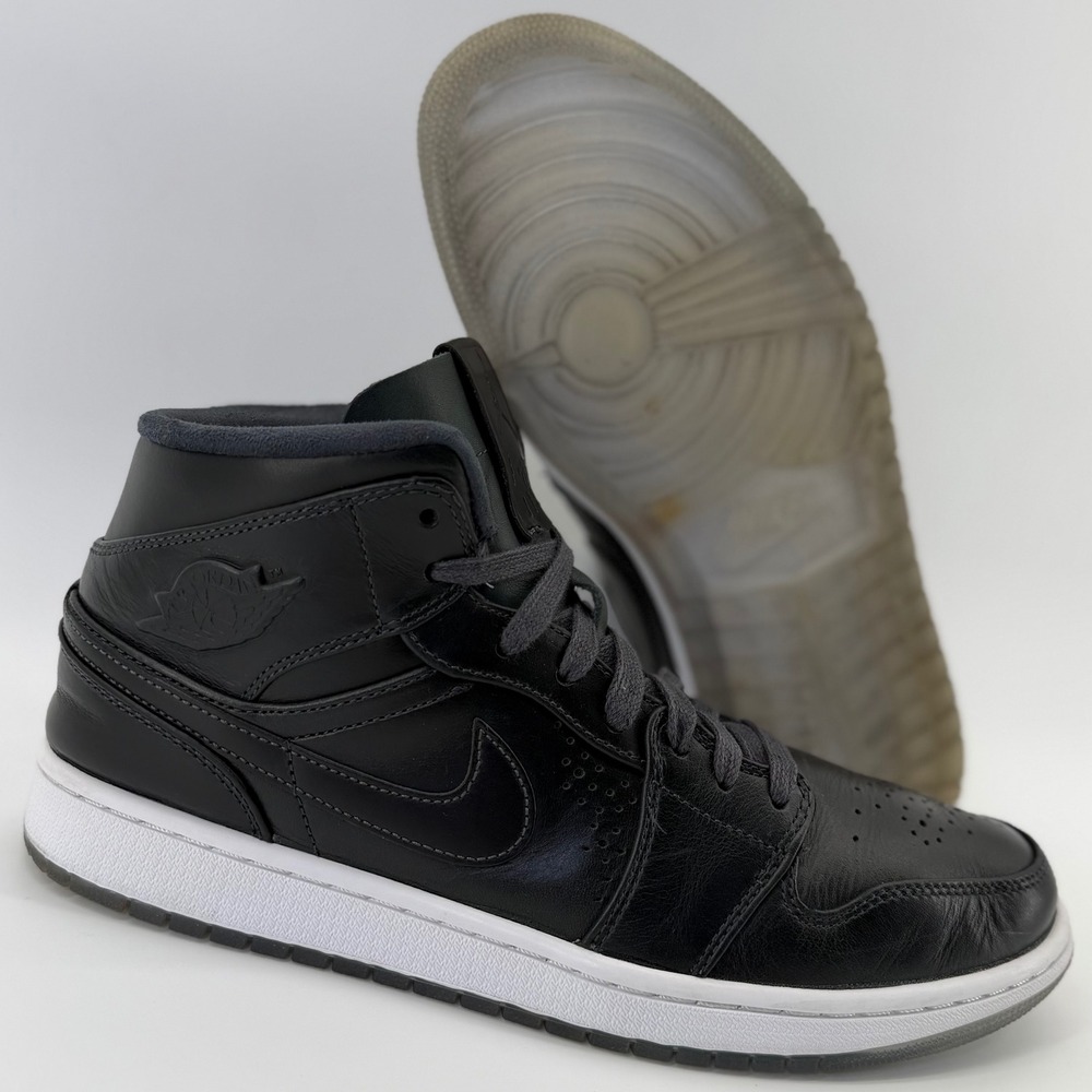 Nike Air Jordan 1 Mid Nouveau Mens Size 11 Black Ice 629151-003 Rare Sneakers